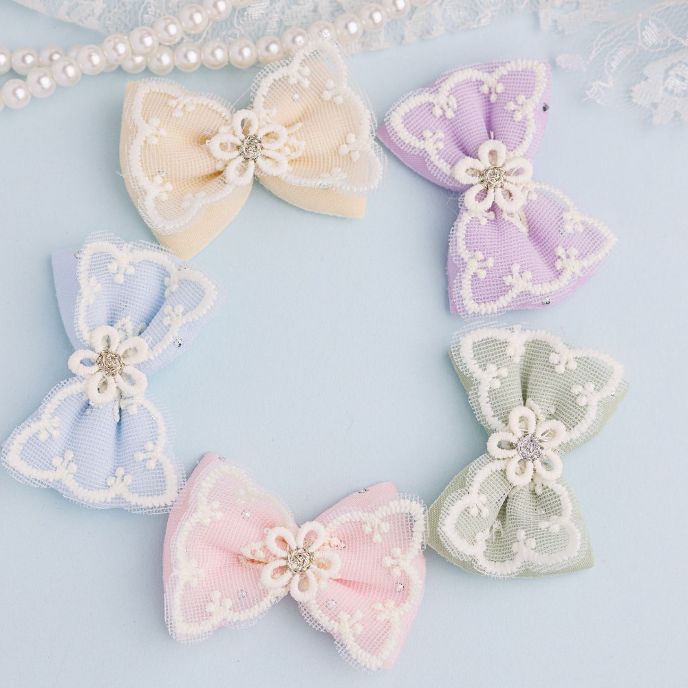 Sewing - 10Pcs 5*3.5cm/1.97*1.38inch 레이스 메쉬 천 Bowknot
