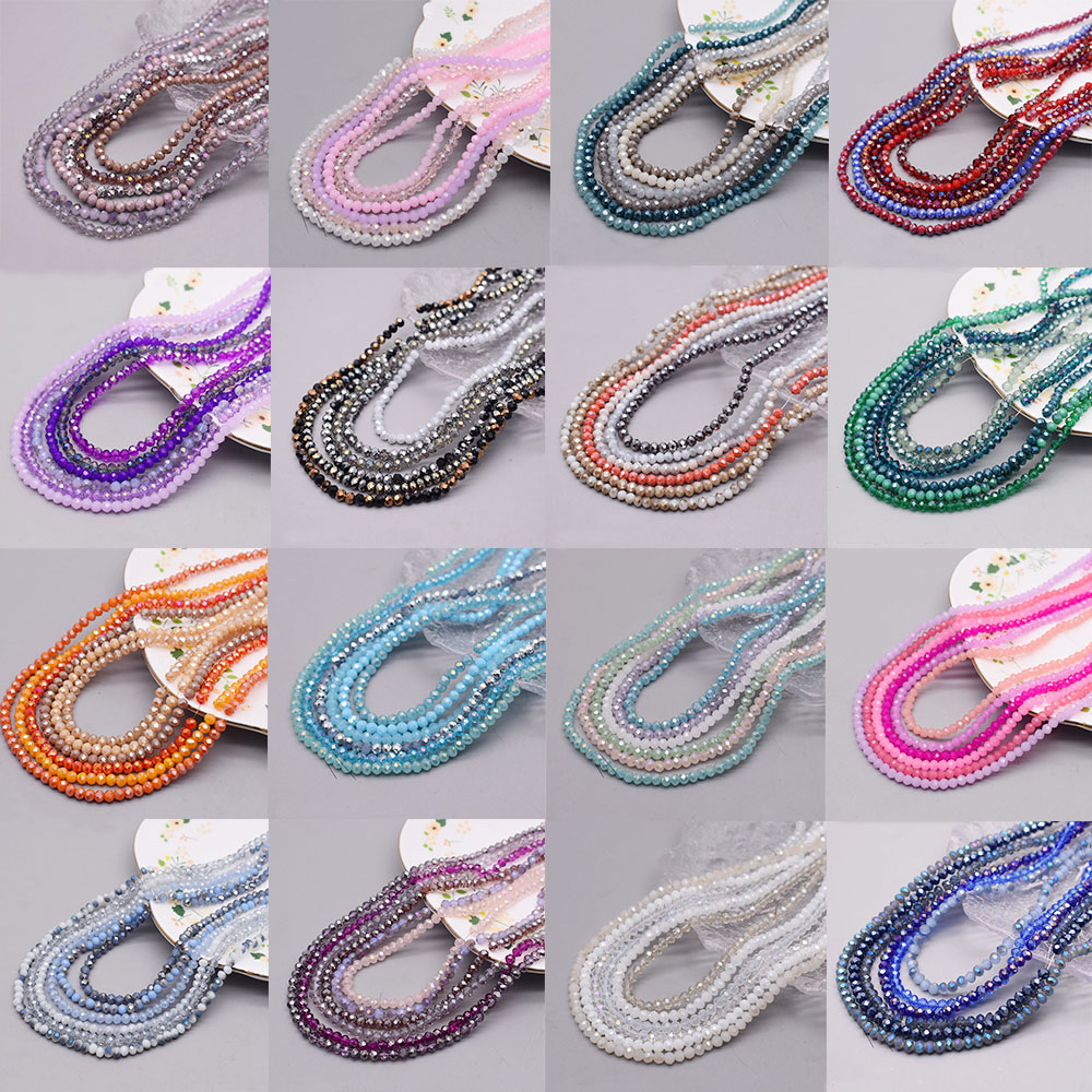 Glass Seed Beads 2Mm Jewelry Making - 색 구성표 6 가닥/가방 4mm Rondelle