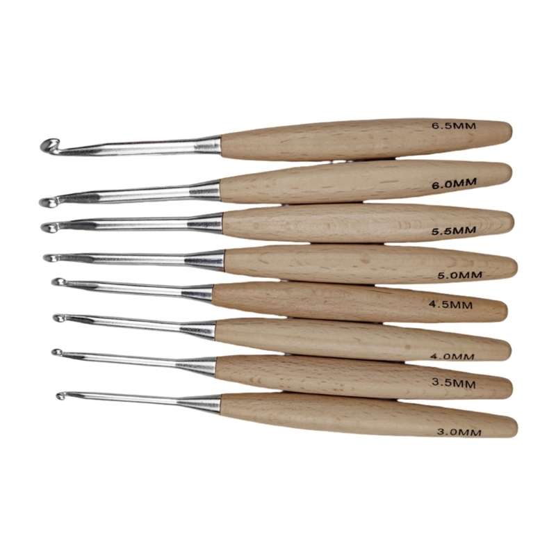Wooden Crochet Hooks Ergonomic Handle - 97BA 인체공학적 그립 크로셰 뜨개질 바늘