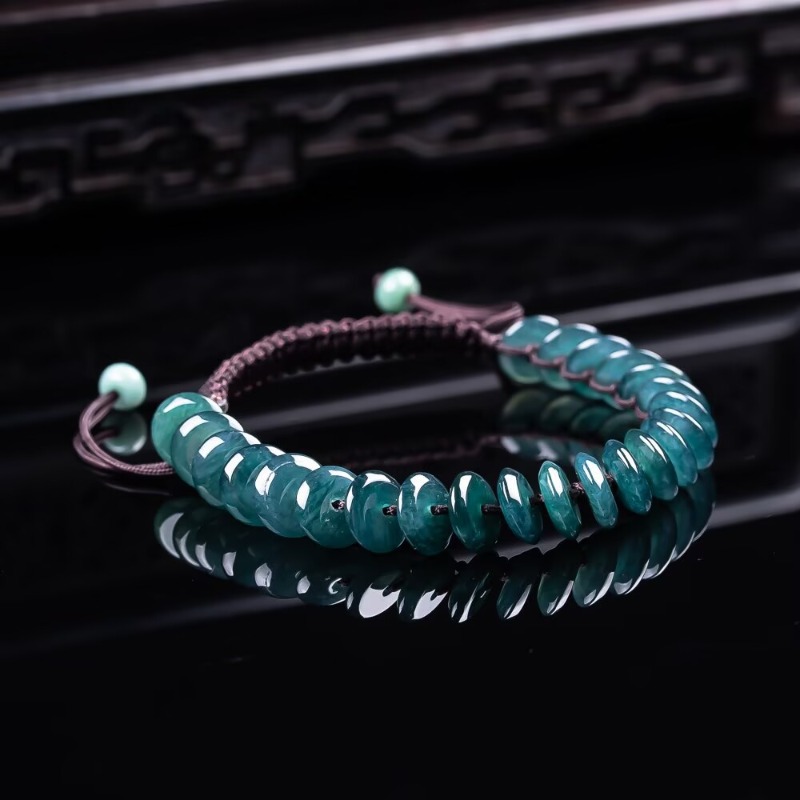 Beading - 천연 진짜 에메랄드 블루 워터 아바커스