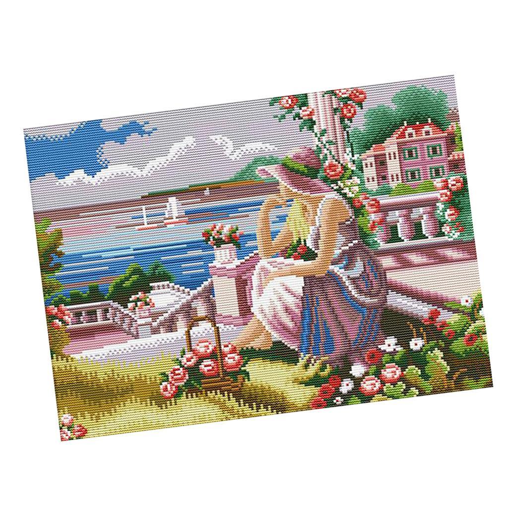 Cross Stitch Stamped Kits Beginners - 스탬프가 있는 십자수 키트, 미리 인쇄된