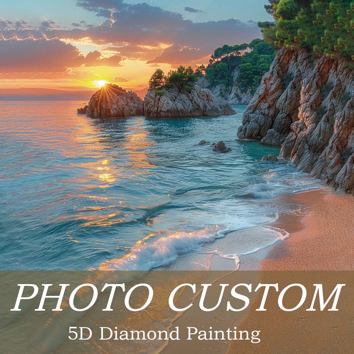 5D Diamond Painting Kit Full Drill - 맞춤형 다이아몬드 페인팅 개인 사진 커스텀