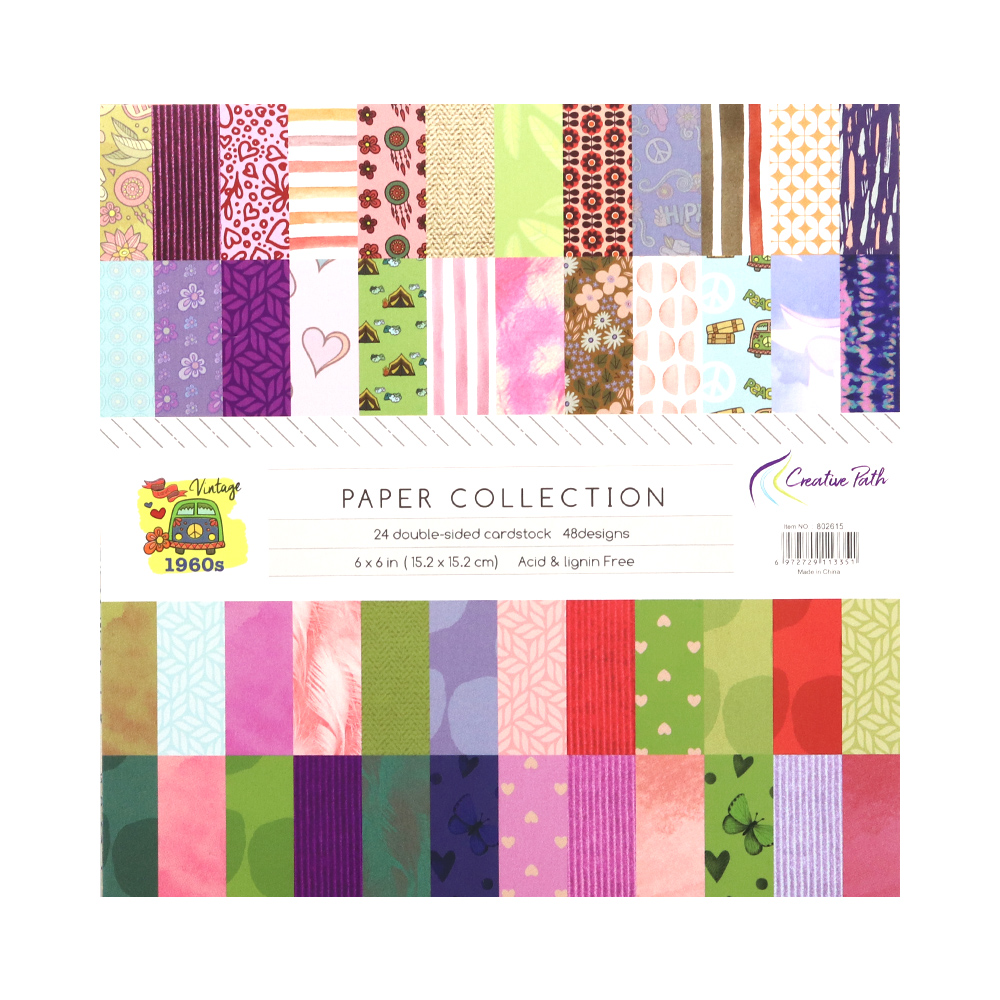 Vintage Junk Journal Scrapbooking Paper - 크리에이티브 패스 1960년대 빈티지 꽃무늬 스크랩북