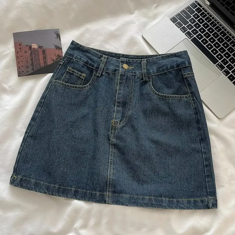 Embroidery - Y2K 데님 스커트 세트: 빈티지 일본