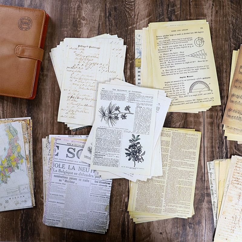 Vintage Junk Journal Scrapbooking Paper - 30 Pcs 오래 된지도 꽃 편지