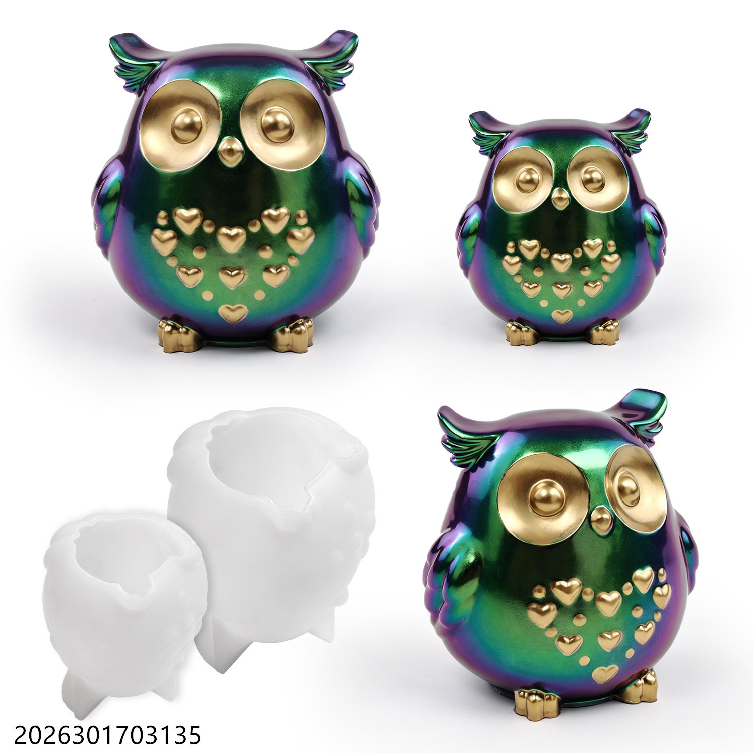 Silicone Epoxy Resin Molds Set - 올빼미 실리콘 몰드 3D 새 모양