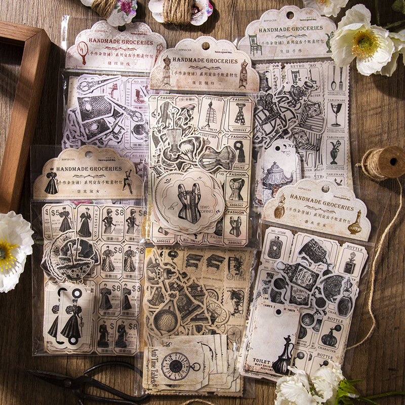 빈티지 스티커 및 재료 종이 장식 일기 스크랩북 수제  - Vintage Junk Journal Scrapbooking Paper 리뷰 및 가격