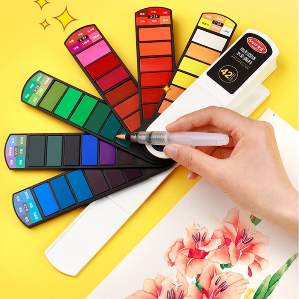 휴대용 접이식 수채화 물감 세트 18/24/36/42  - Watercolor Paint Set Solid Pigment 리뷰 및 가격