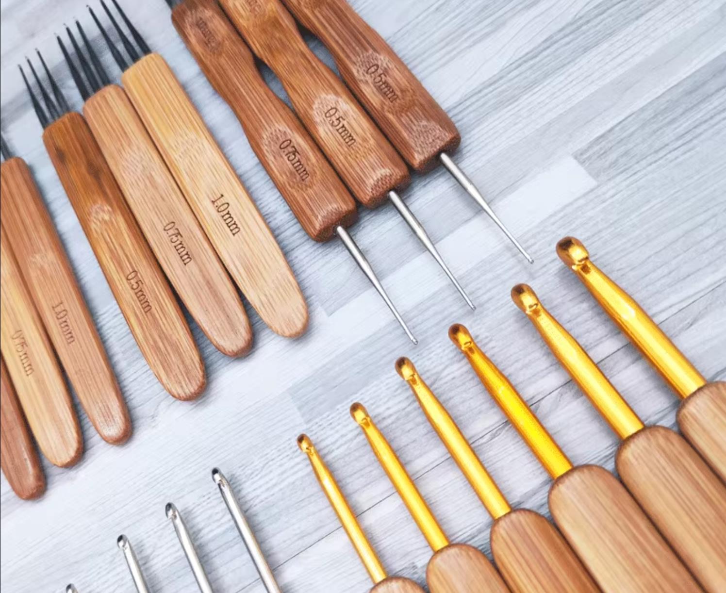 대나무 나무 손잡이 크로 셰 뜨개질 후크 인체 공학적  - Wooden Crochet Hooks Ergonomic Handle 리뷰 및 가격