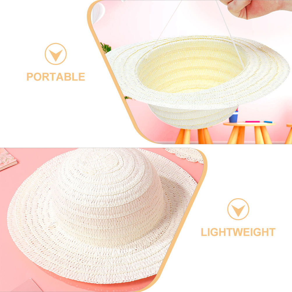 8개 어린이용 밀짚모자 DIY 흰색 페인팅 모자 파티  - Painting Supplies 리뷰 및 가격