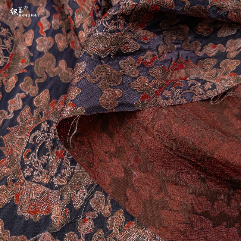 보라색 레드 레이온 꽃무늬 자카드 루렉스 원단 새로운  - Sewing 리뷰 및 가격