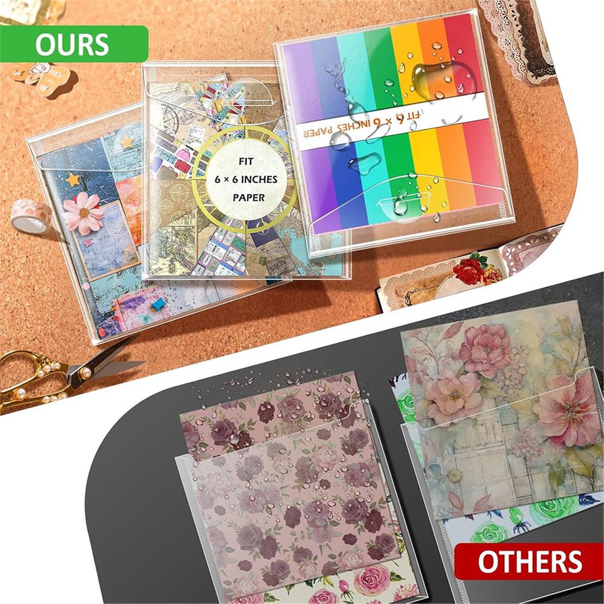 (A02R] 6x6인치 스크랩북 보관함, 뚜껑이 있는  - Scrapbooking 리뷰 및 가격