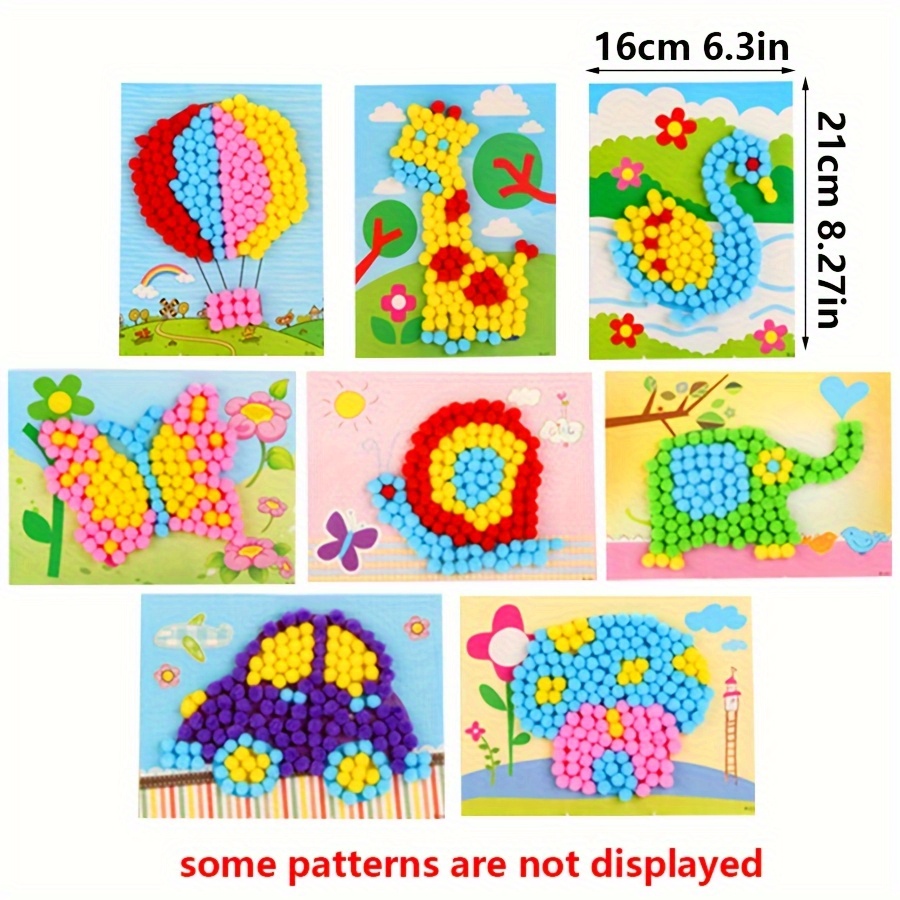 2pcs 16x21cm 다채로운 Pom-Pom 그림 동 - Painting Supplies 리뷰 및 가격