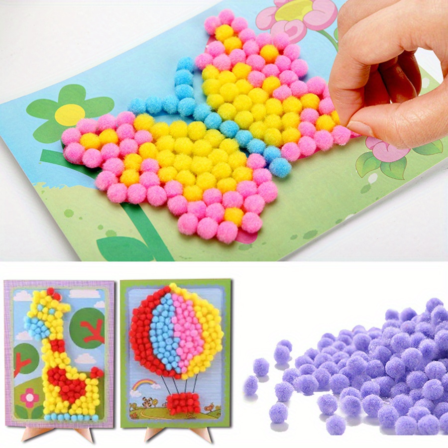 2pcs 16x21cm 다채로운 Pom-Pom 그림 동 - Painting Supplies 리뷰 및 가격