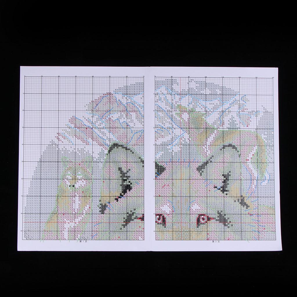 스탬프 자수 키트 면 울프 패턴 프리프린트 자수 세트  - Cross Stitch Stamped Kits Beginners 리뷰 및 가격