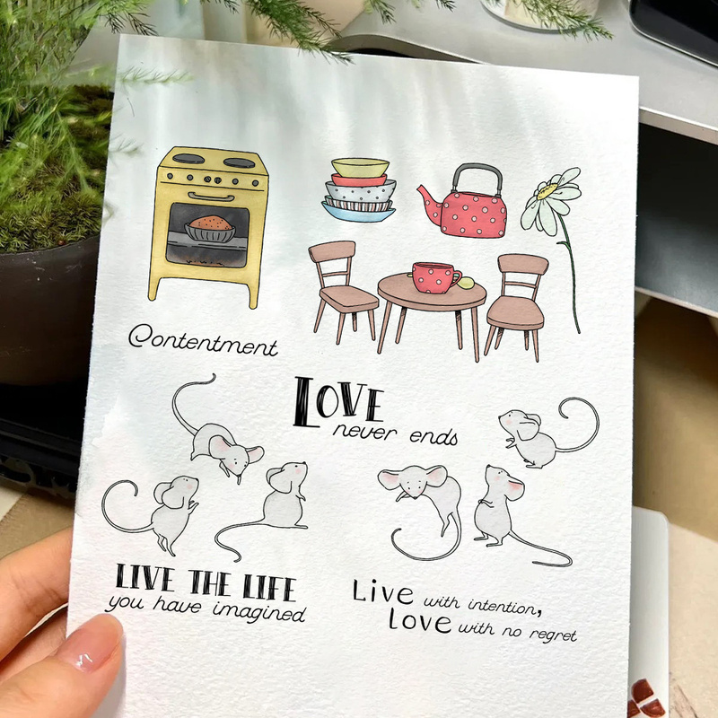 Suncraft 리틀 마우스 & 키친 클리어 스탬프 D - Clear Silicone Stamps For Card Making 리뷰 및 가격