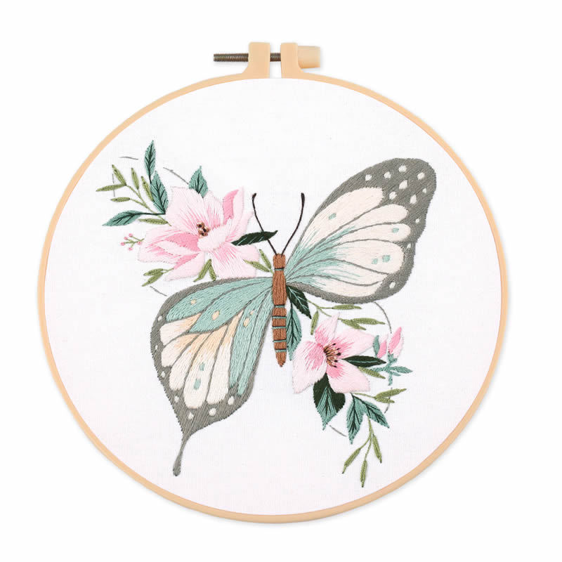 1개 20X20CM 7.87인치 자수 나비 키트, 초보 - Embroidery 리뷰 및 가격