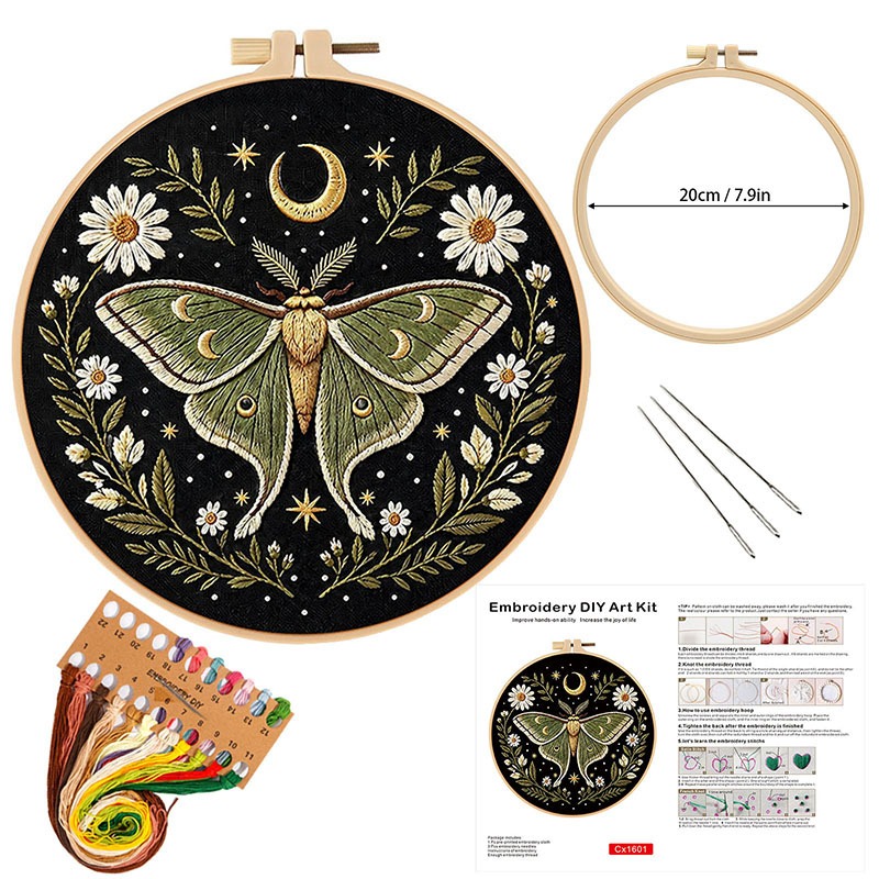 나비꽃 자수 DIY 키트, 성인 초보자를 위한 핸드 스 - Cross Stitch Stamped Kits Beginners 리뷰 및 가격