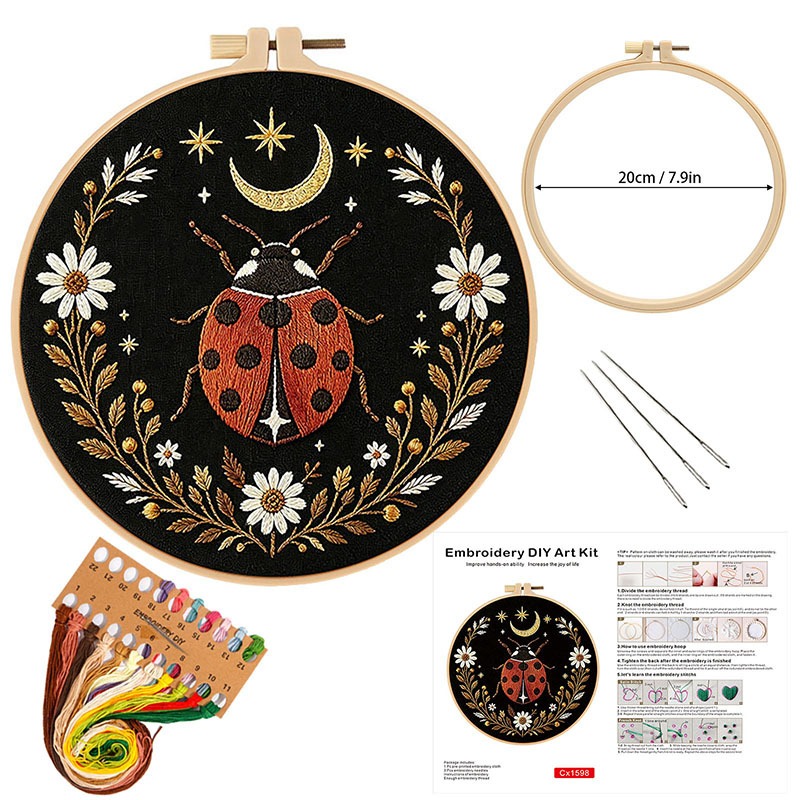 나비꽃 자수 DIY 키트, 성인 초보자를 위한 핸드 스 - Cross Stitch Stamped Kits Beginners 리뷰 및 가격