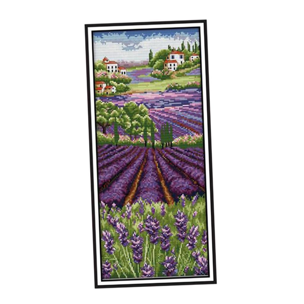 라벤더 꽃 스탬프 자수 키트, 프리 프린트 원단 자수  - Cross Stitch Stamped Kits Beginners 리뷰 및 가격