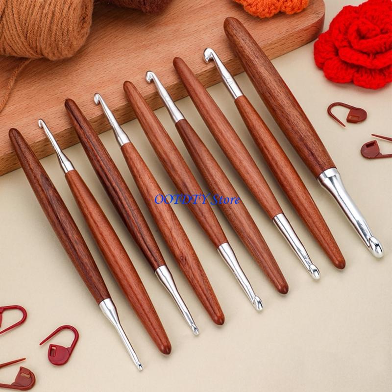 367A 8Pcs 인체 공학적 나무 그립 크로 셰 뜨개 - Wooden Crochet Hooks Ergonomic Handle 리뷰 및 가격