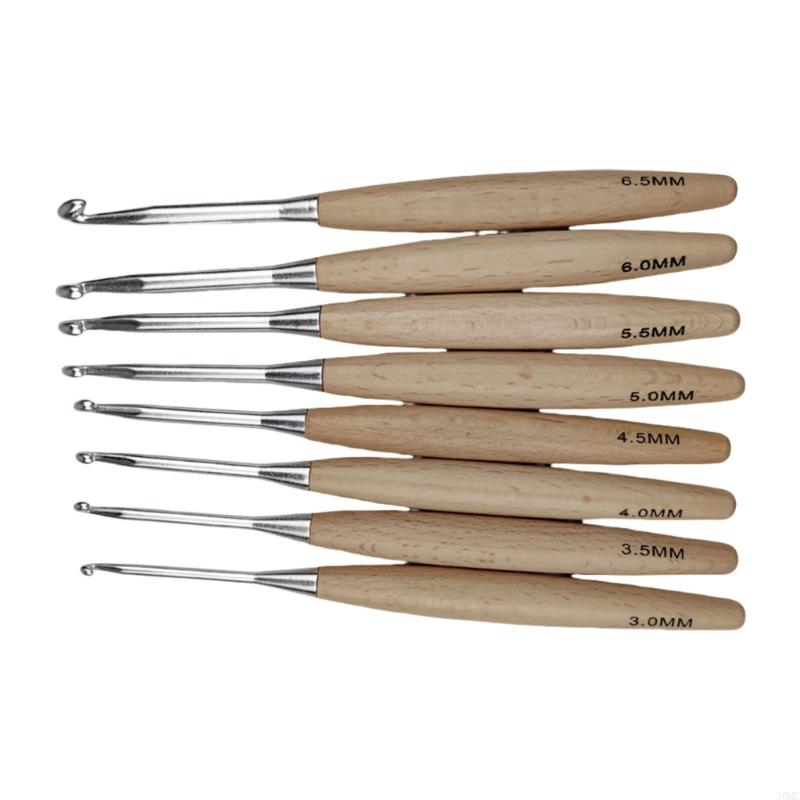 초보자를위한 8Pcs 인체 공학적 크로 셰 뜨개질 후크 - Wooden Crochet Hooks Ergonomic Handle 리뷰 및 가격