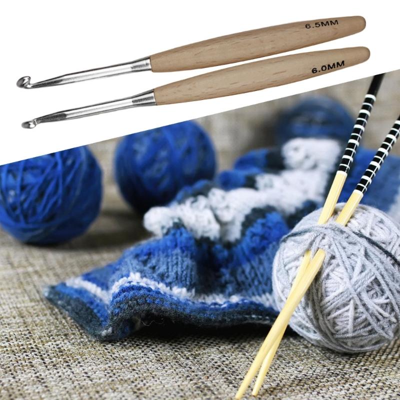 초보자를위한 8Pcs 인체 공학적 크로 셰 뜨개질 후크 - Wooden Crochet Hooks Ergonomic Handle 리뷰 및 가격