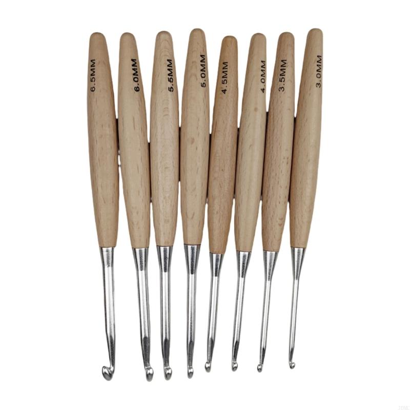 초보자를위한 8Pcs 인체 공학적 크로 셰 뜨개질 후크 - Wooden Crochet Hooks Ergonomic Handle 리뷰 및 가격