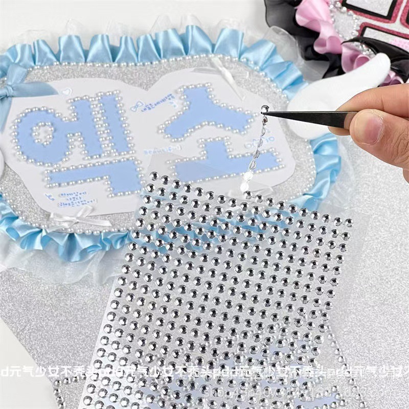 방수 라인스톤 진주 체인 스티커 3D 자가 접착 보석  - Scrapbooking 리뷰 및 가격