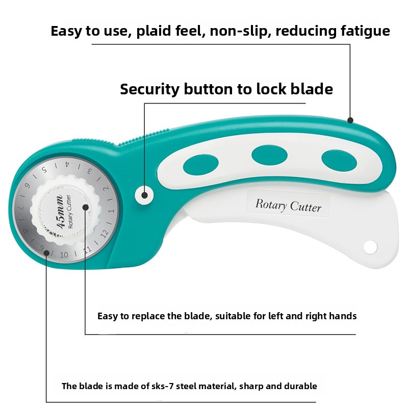 로터리 커터 45mm 패브릭 커팅 도구, 손잡이가 있는 - Rotary Cutter For Fabric 45Mm 리뷰 및 가격