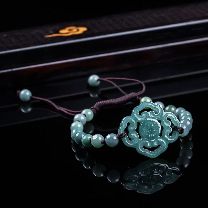 천연 비취 A급 팔찌 오리지널 디자인 세련된 블루 워터 - Beading 리뷰 및 가격