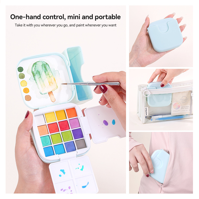 LANGUO 16색 수채화 물감 세트 여행용 휴대용 박 - Watercolor Paint Set Solid Pigment 리뷰 및 가격