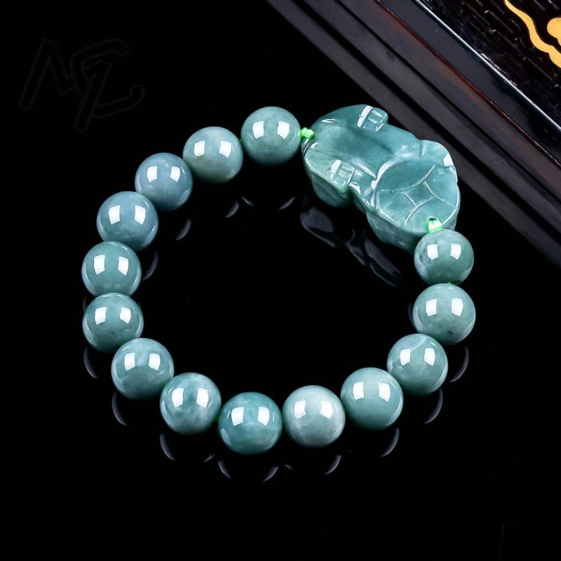천연 에메랄드 블루 워터 픽시우 원형 비즈 팔찌 미얀마 - Beading 리뷰 및 가격