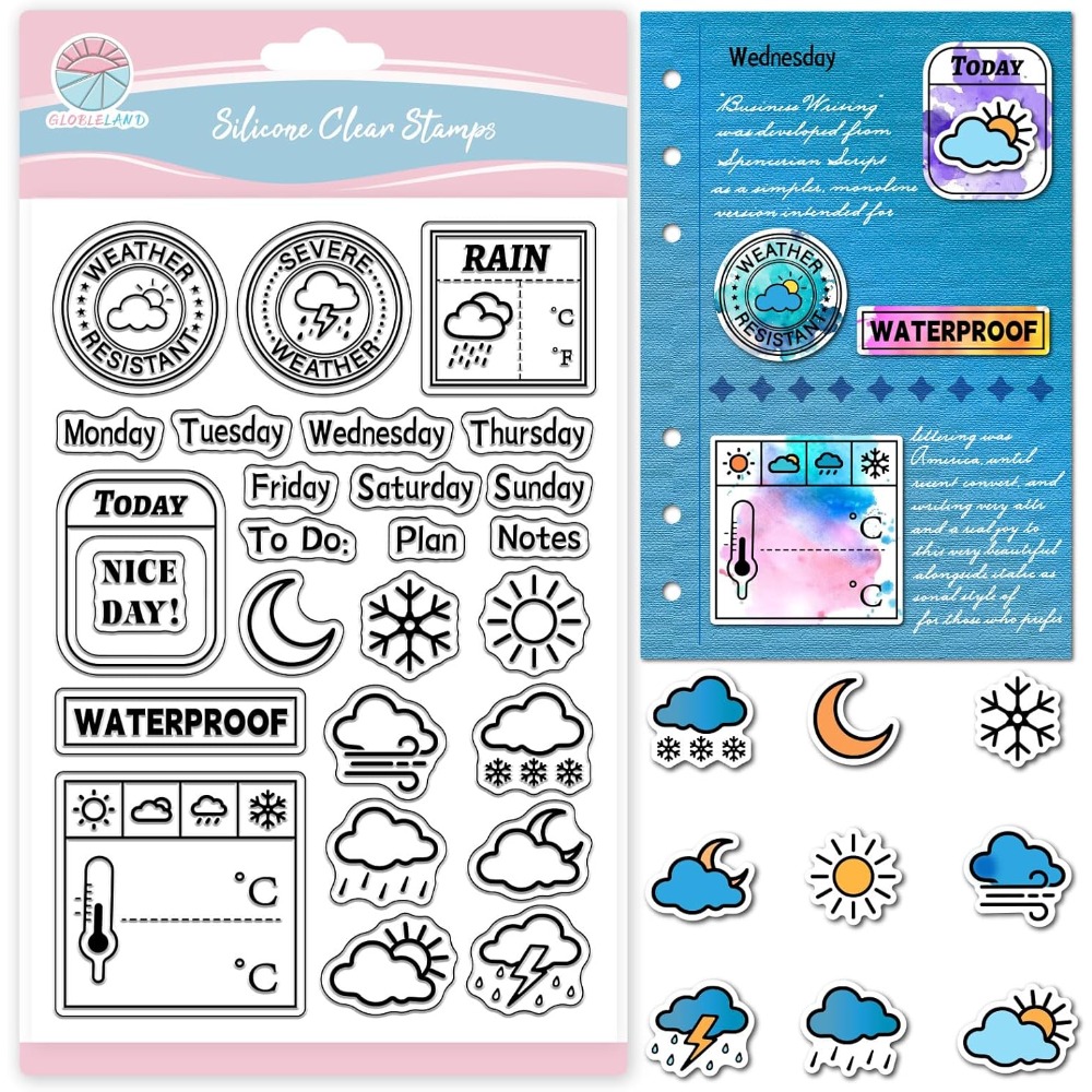 날씨 일기 클리어 스탬프 스크랩북용 날짜 온도 실리콘  - Clear Silicone Stamps For Card Making 리뷰 및 가격