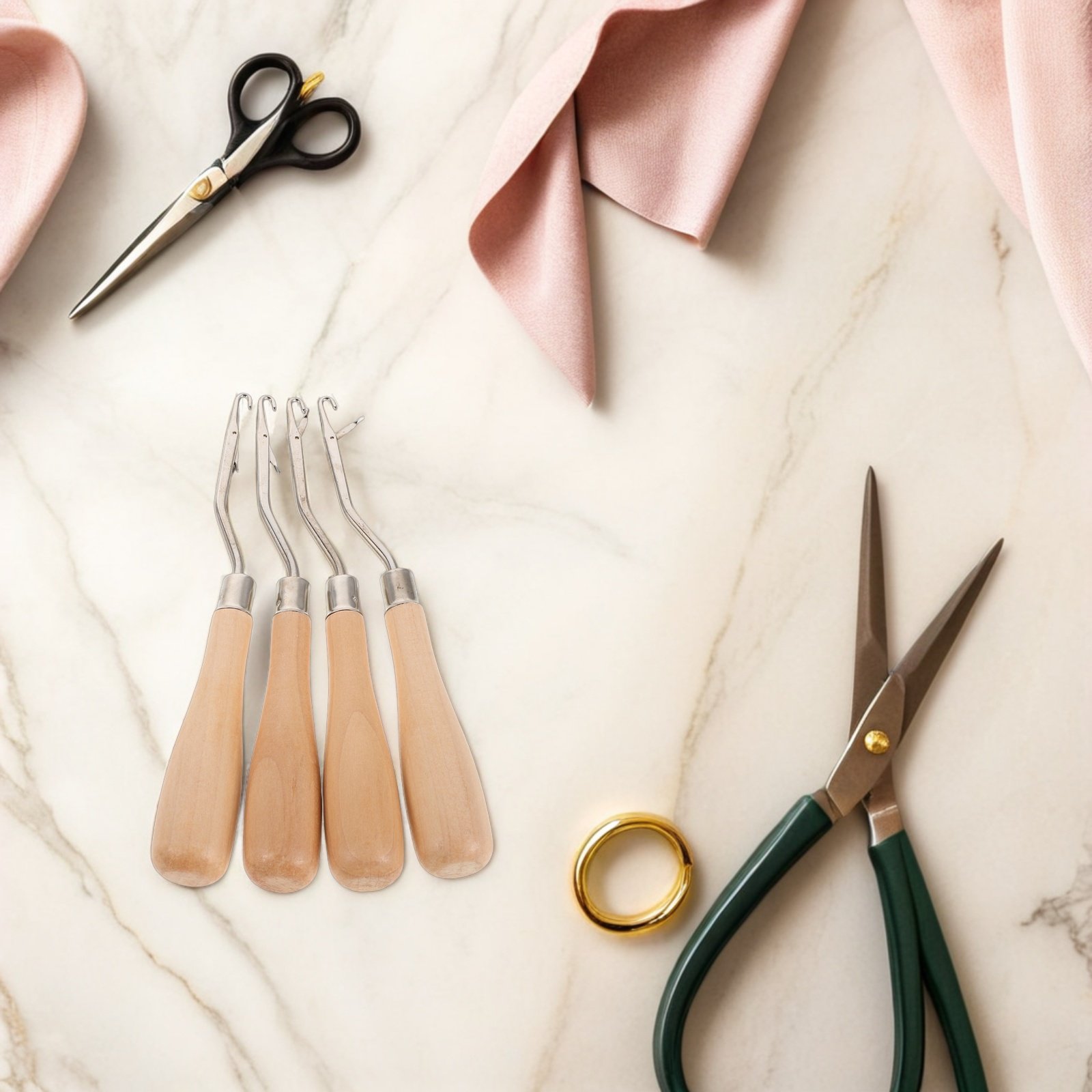 4개입 크로셰 훅 인체공학적 나무 손잡이 래치 훅 바늘 - Wooden Crochet Hooks Ergonomic Handle 리뷰 및 가격