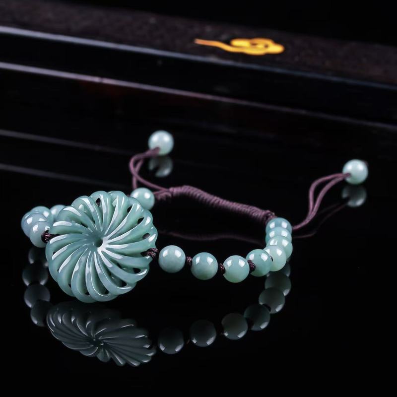 천연 비취 A급 행운을 가져다주는 진짜 원형 비즈 팔찌 - Beading 리뷰 및 가격