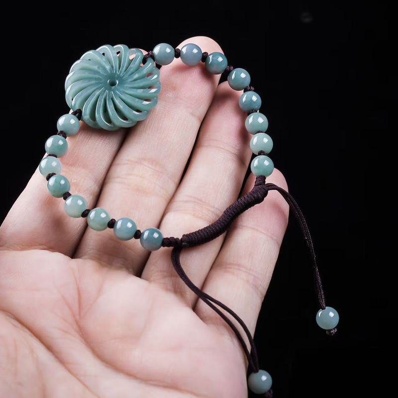 천연 비취 A급 행운을 가져다주는 진짜 원형 비즈 팔찌 - Beading 리뷰 및 가격