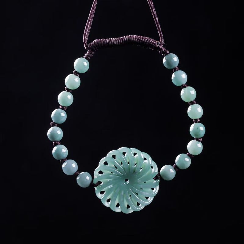 천연 비취 A급 행운을 가져다주는 진짜 원형 비즈 팔찌 - Beading 리뷰 및 가격