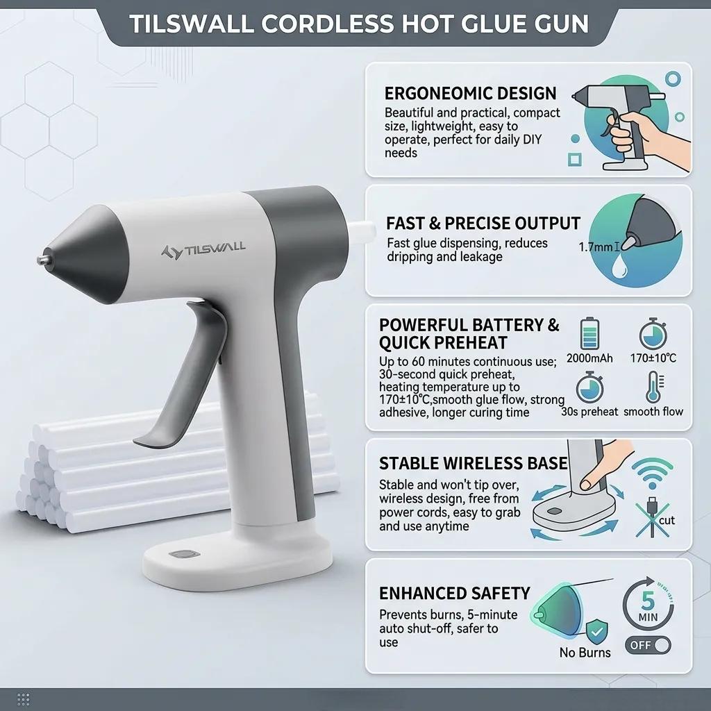 무선 핫 글루건 빠른 예열 미니 핫 글루건 내장 200 - Hot Melt Glue Gun Cordless 리뷰 및 가격