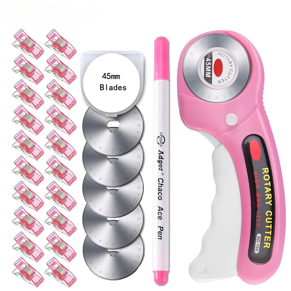 45mm 로터리 커터 세트 5 블레이드 바느질 클립 패 - Rotary Cutter For Fabric 45Mm 리뷰 및 가격