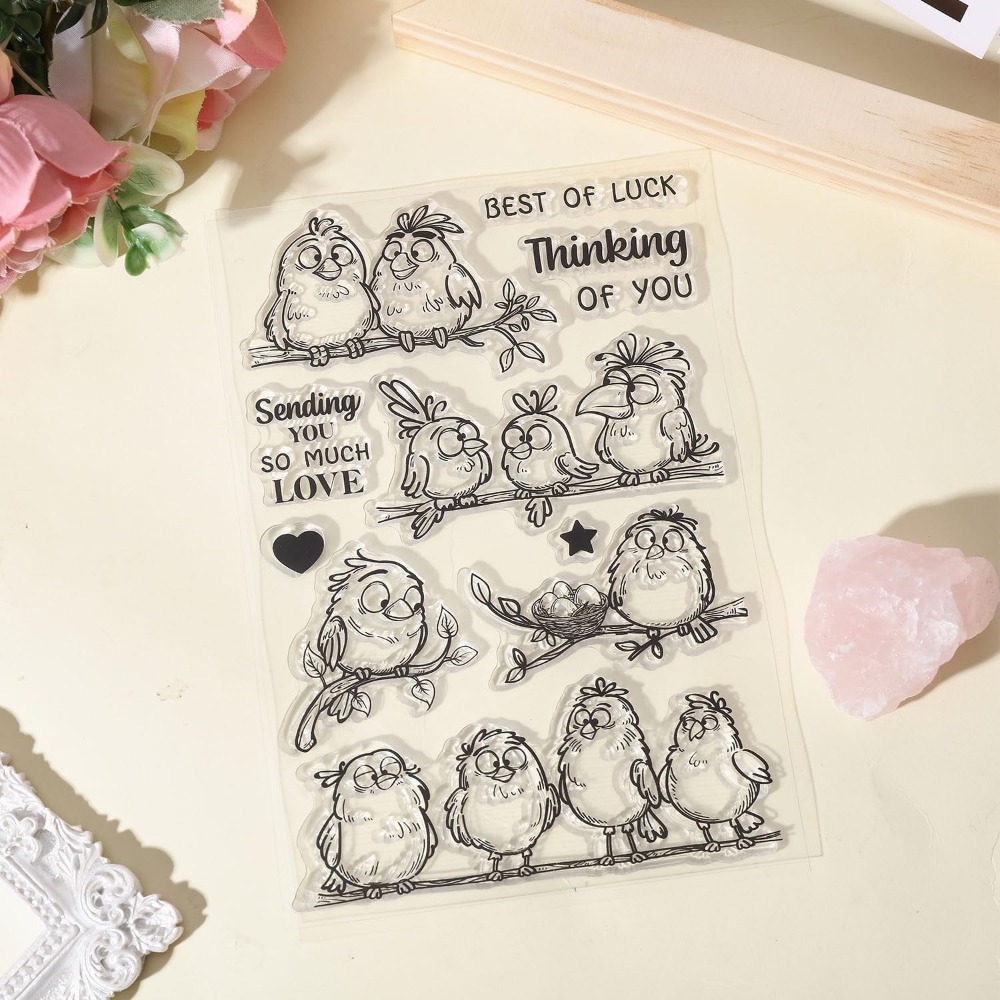 재미 있은 새 가지 클리어 스탬프 만화 동물 실리콘 스 - Clear Silicone Stamps For Card Making 리뷰 및 가격