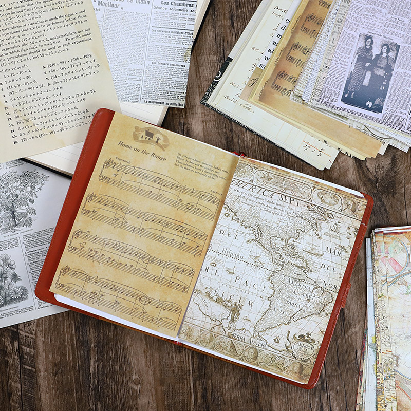 30 Pcs 오래 된지도 꽃 편지 음악 페이지 배경 자 - Vintage Junk Journal Scrapbooking Paper 리뷰 및 가격