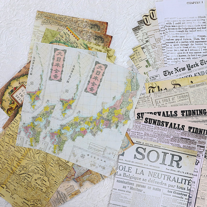 30 Pcs 오래 된지도 꽃 편지 음악 페이지 배경 자 - Vintage Junk Journal Scrapbooking Paper 리뷰 및 가격