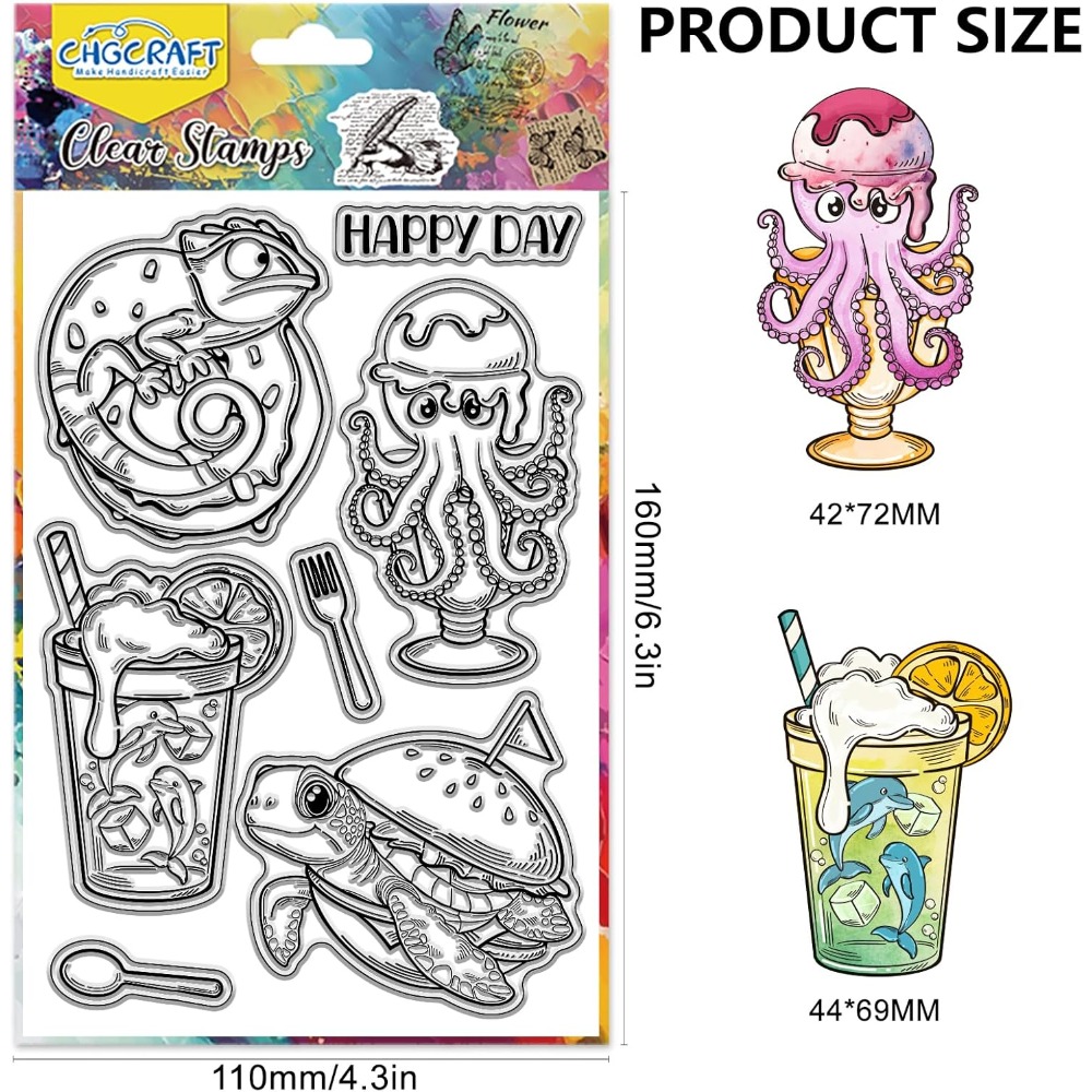 해양 동물 클리어 스탬프 거북이 투명 스탬프 문어 카드 - Clear Silicone Stamps For Card Making 리뷰 및 가격