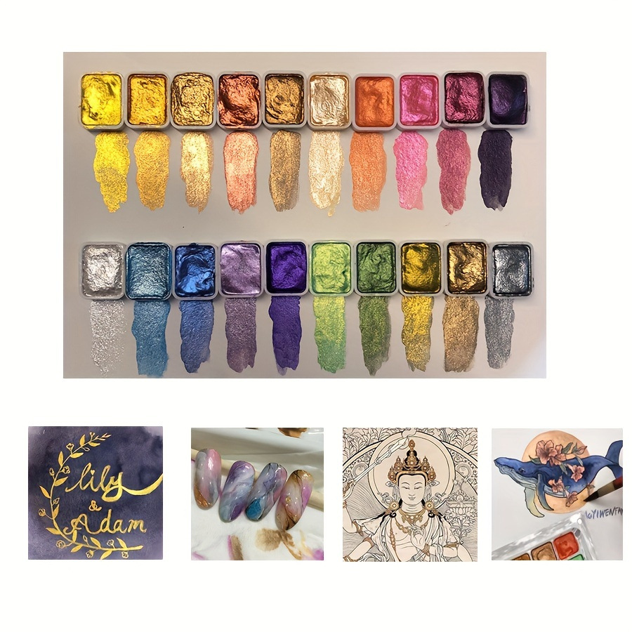 휴대용 56 색상 솔리드 안료 블루밍 펄 수채화 네일  - Watercolor Paint Set Solid Pigment 리뷰 및 가격