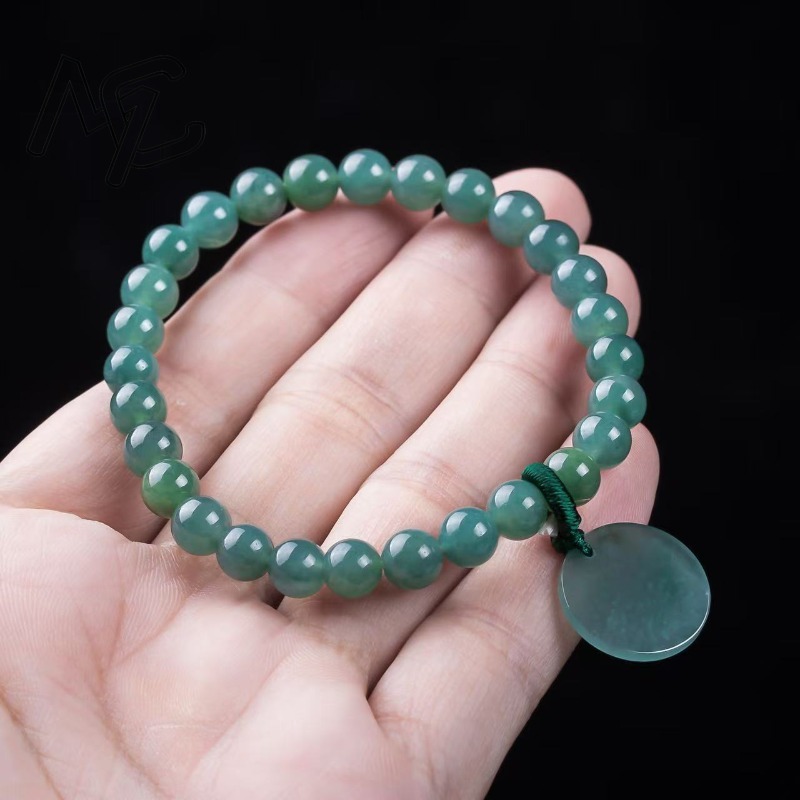 천연 비취 블루 워터 노씽 플라크 비즈 핸드 니팅 팔찌 - Beading 리뷰 및 가격