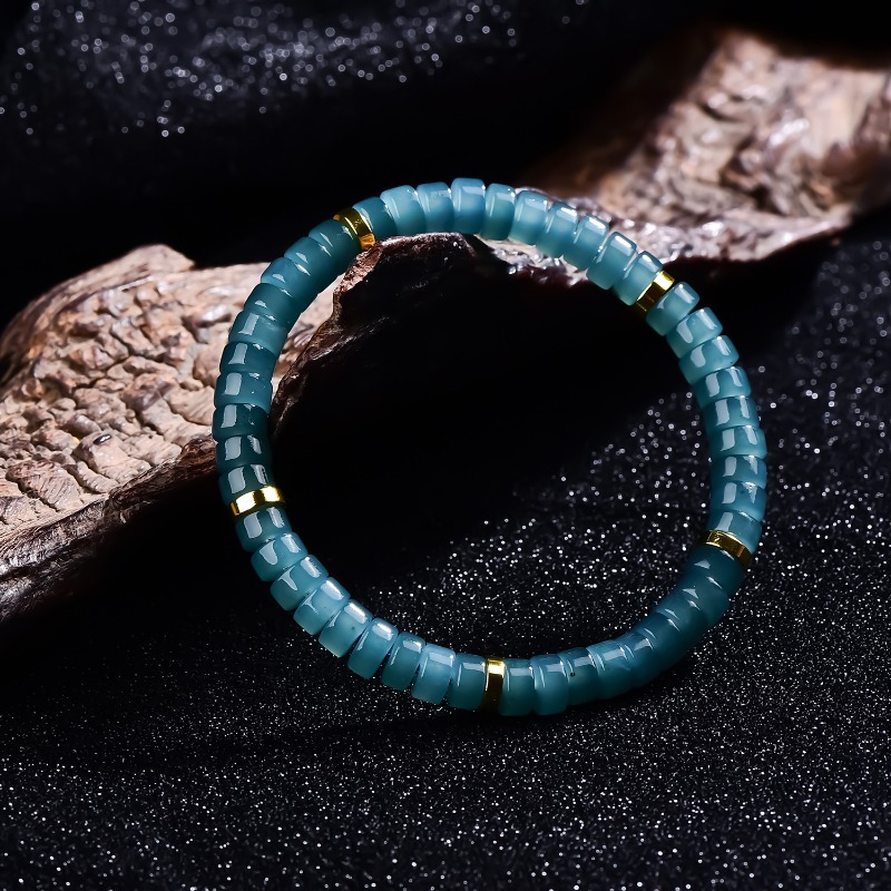 천연 비취 블루 워터 주판 비즈 스페이서 팔찌 고급 품 - Beading 리뷰 및 가격