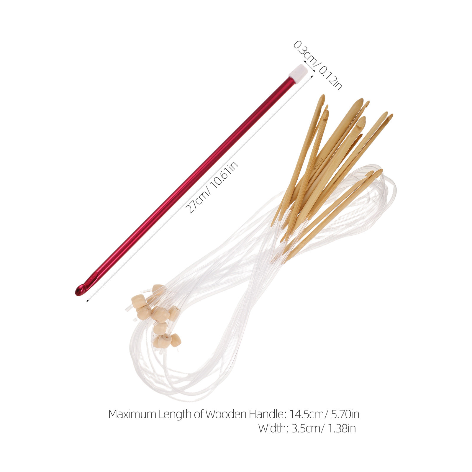 1세트 화려한 색상의 뜨개질용 코바늘 세트 - 인체공학 - Wooden Crochet Hooks Ergonomic Handle 리뷰 및 가격