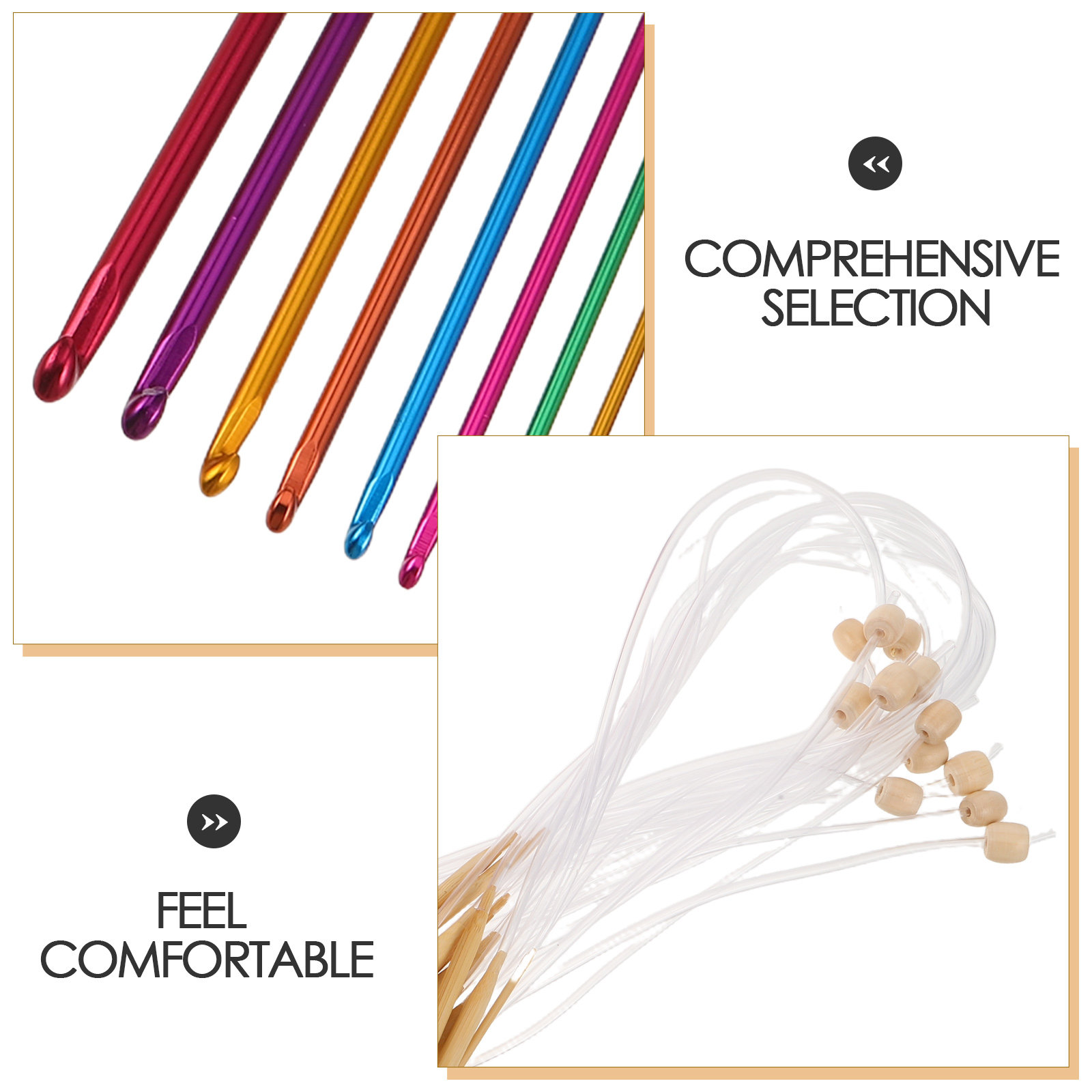1세트 화려한 색상의 뜨개질용 코바늘 세트 - 인체공학 - Wooden Crochet Hooks Ergonomic Handle 리뷰 및 가격