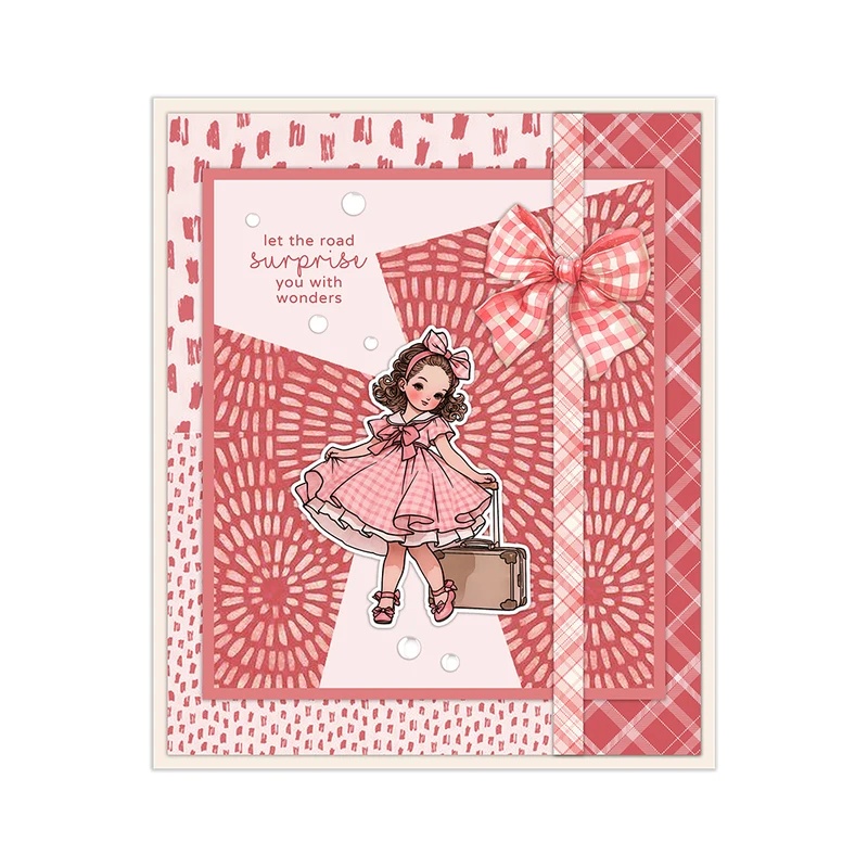 Suncraft 사랑스러운 여행하는 어린 소녀 클리어  - Clear Silicone Stamps For Card Making 리뷰 및 가격